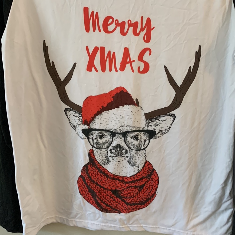 Merry Christmas reindeer long sleeve shirt size medium - Picture 2 of 5